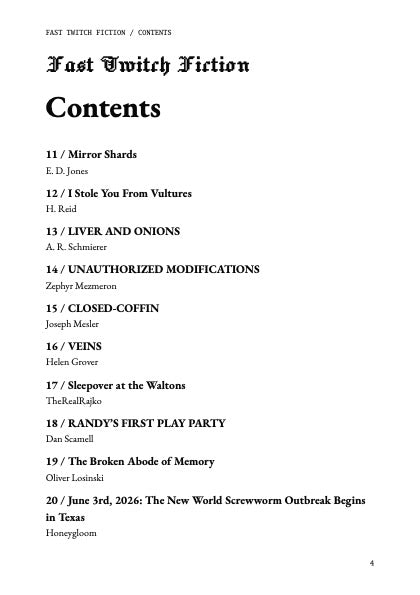 Fast Twitch Fiction - Issue 001 (PDF)